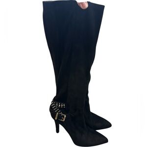 BCBGENERATION Eileen Black Suede Knee High Boots Sz 9